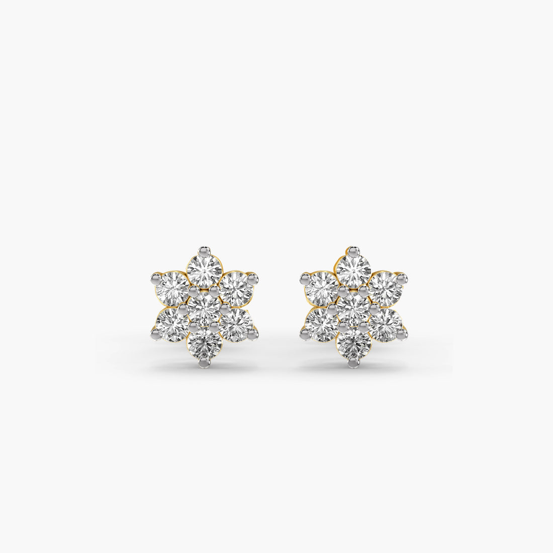Shimmer Flora Shields - Standard View in Yellow Gold - Diamond Jewellery by Moena