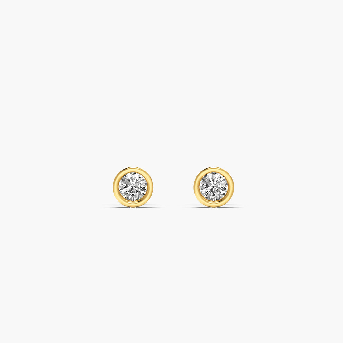 Halo Glow Earrings - Standard View in Yellow Gold - Diamond Earring by Moena