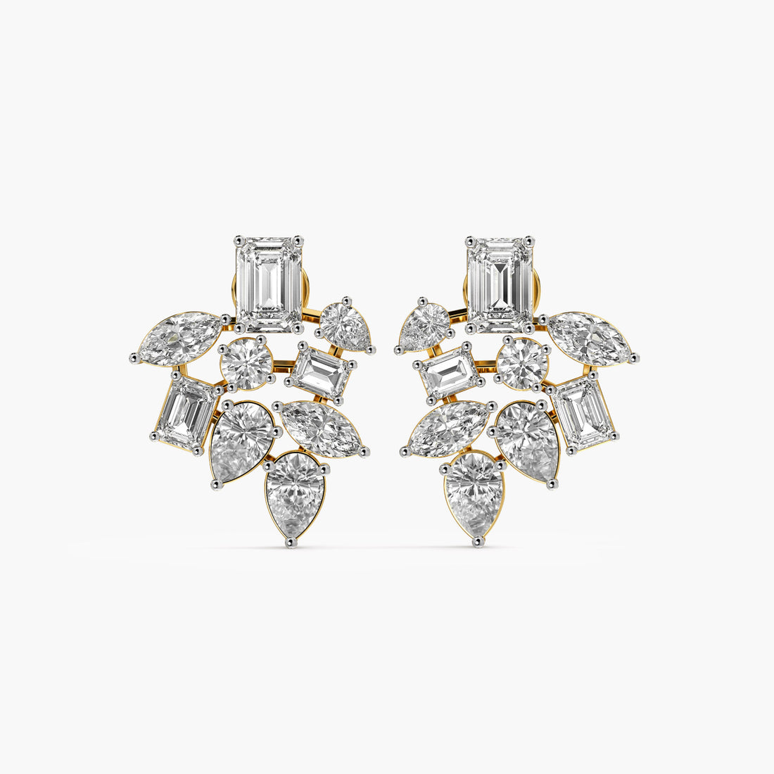 Celeste Bloom Studs - Front View in Yellow Gold - Diamond Stud by Moena