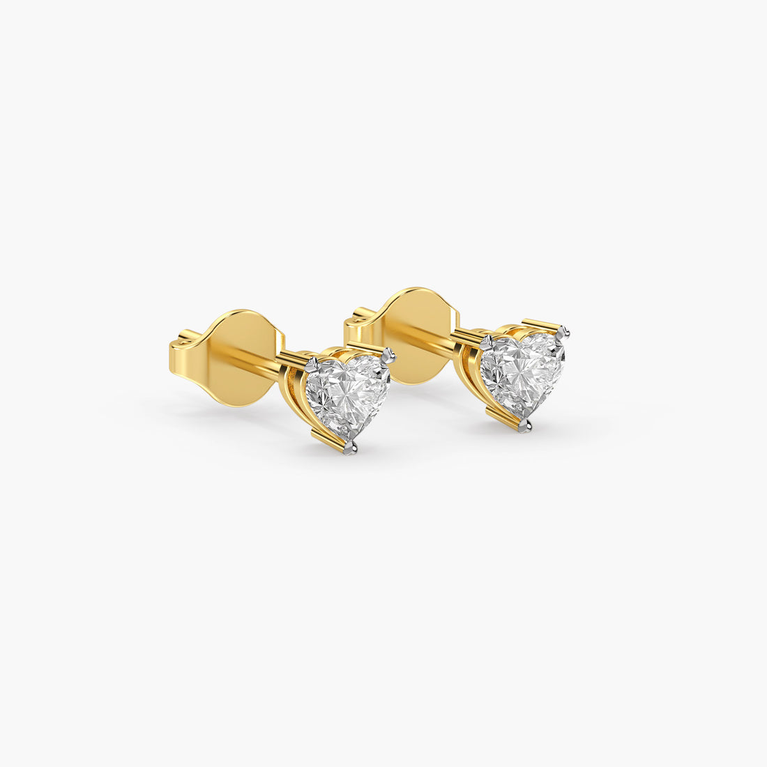 Luna Heart - 3D View in Yellow Gold - Heart Diamond Jewellery by Moena