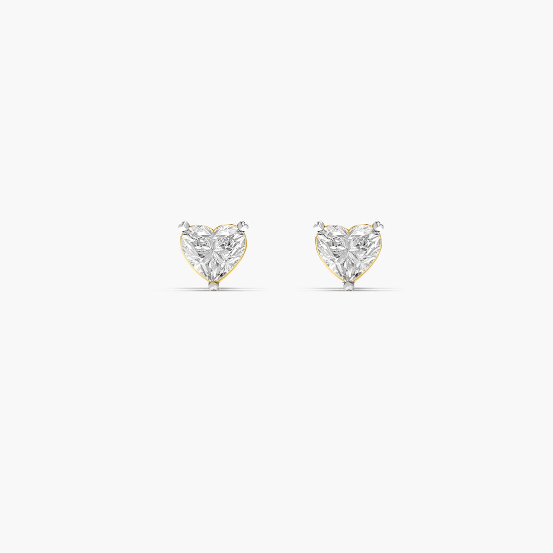 Luna Heart - Front View in Yellow Gold - Heart Diamond Jewellery by Moena