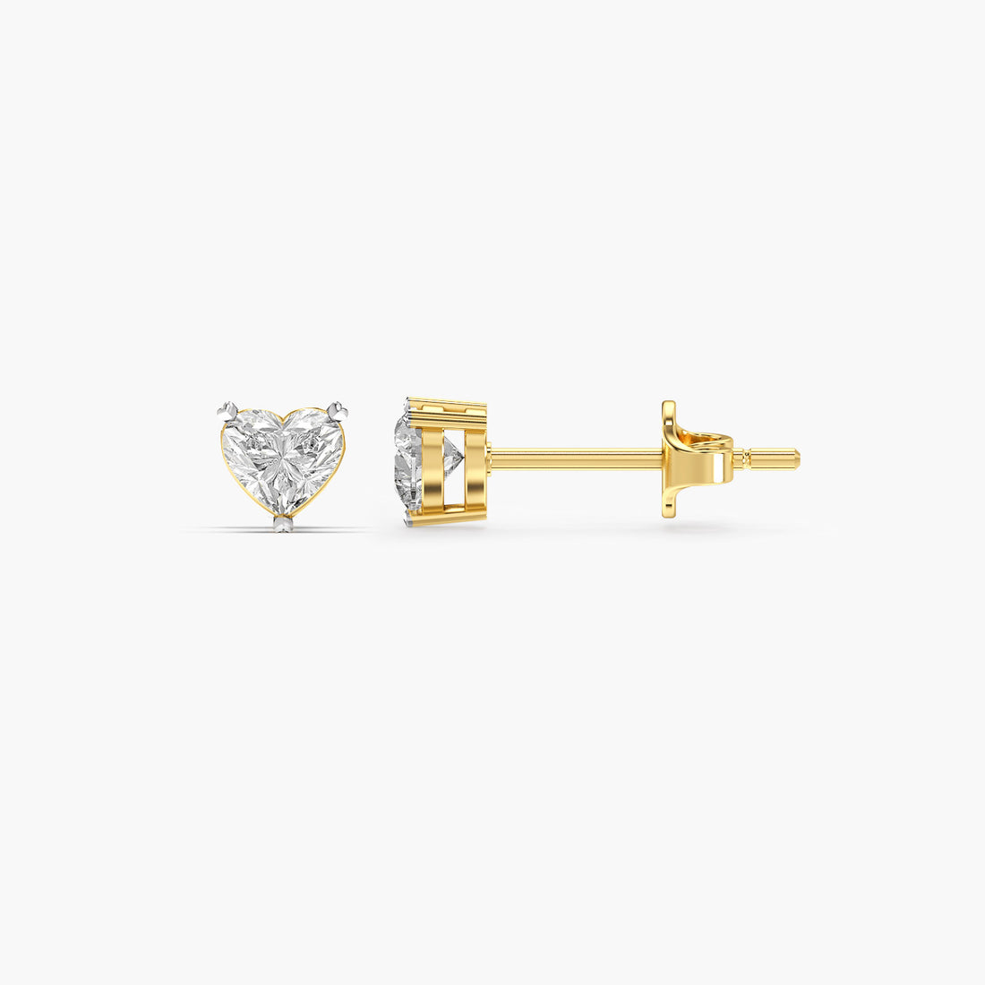 Luna Heart - 3D View in Yellow Gold - Heart Diamond Jewellery by Moena
