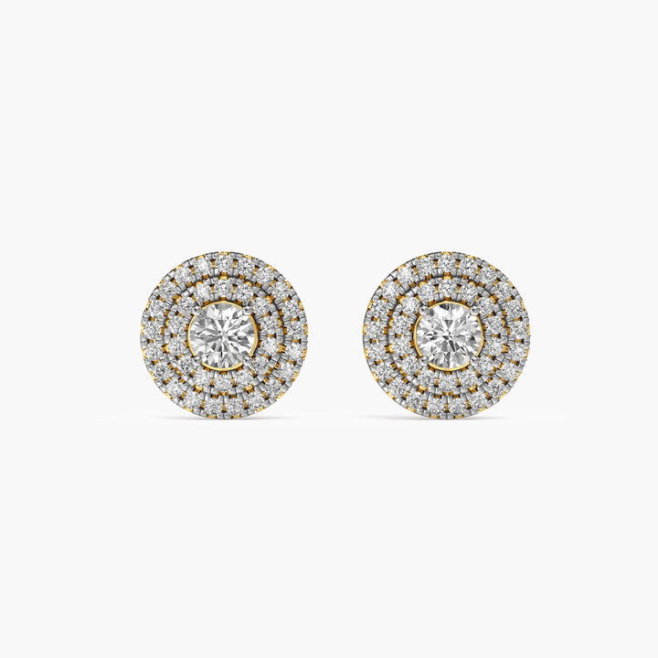 Classic Round Diamond Halo Studs