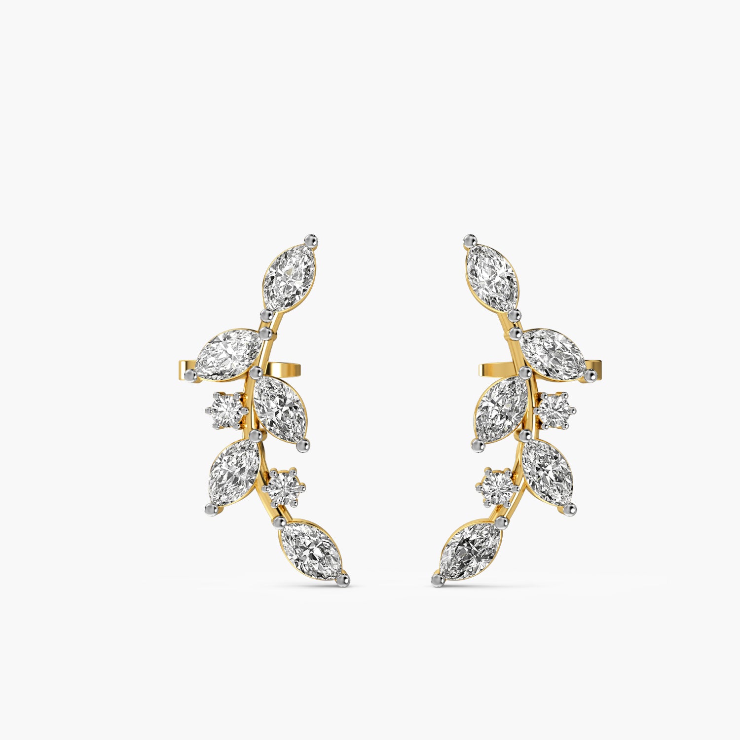 Vine Leaf Lab-Grown Diamond Earrings - Moena