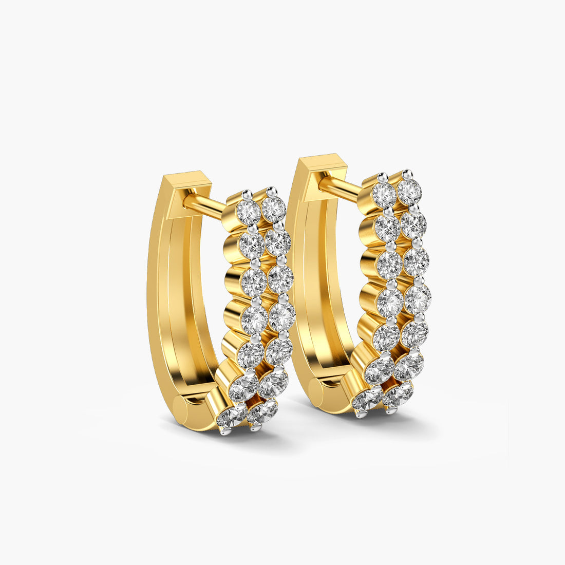 Mystic bali - 3D View in Yellow Gold - Diamond Jewellery by Moena