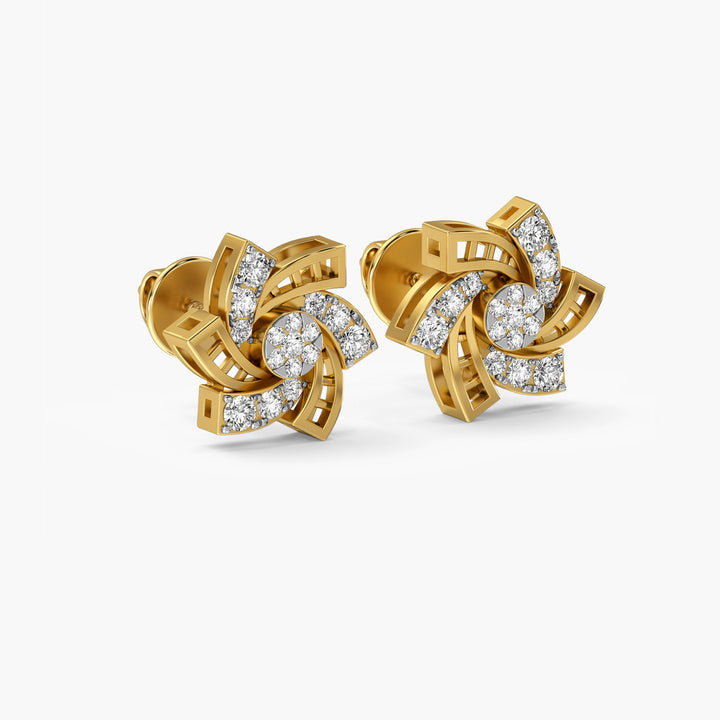 Spiral Bloom Lab-Grown Diamond Studs - Moena