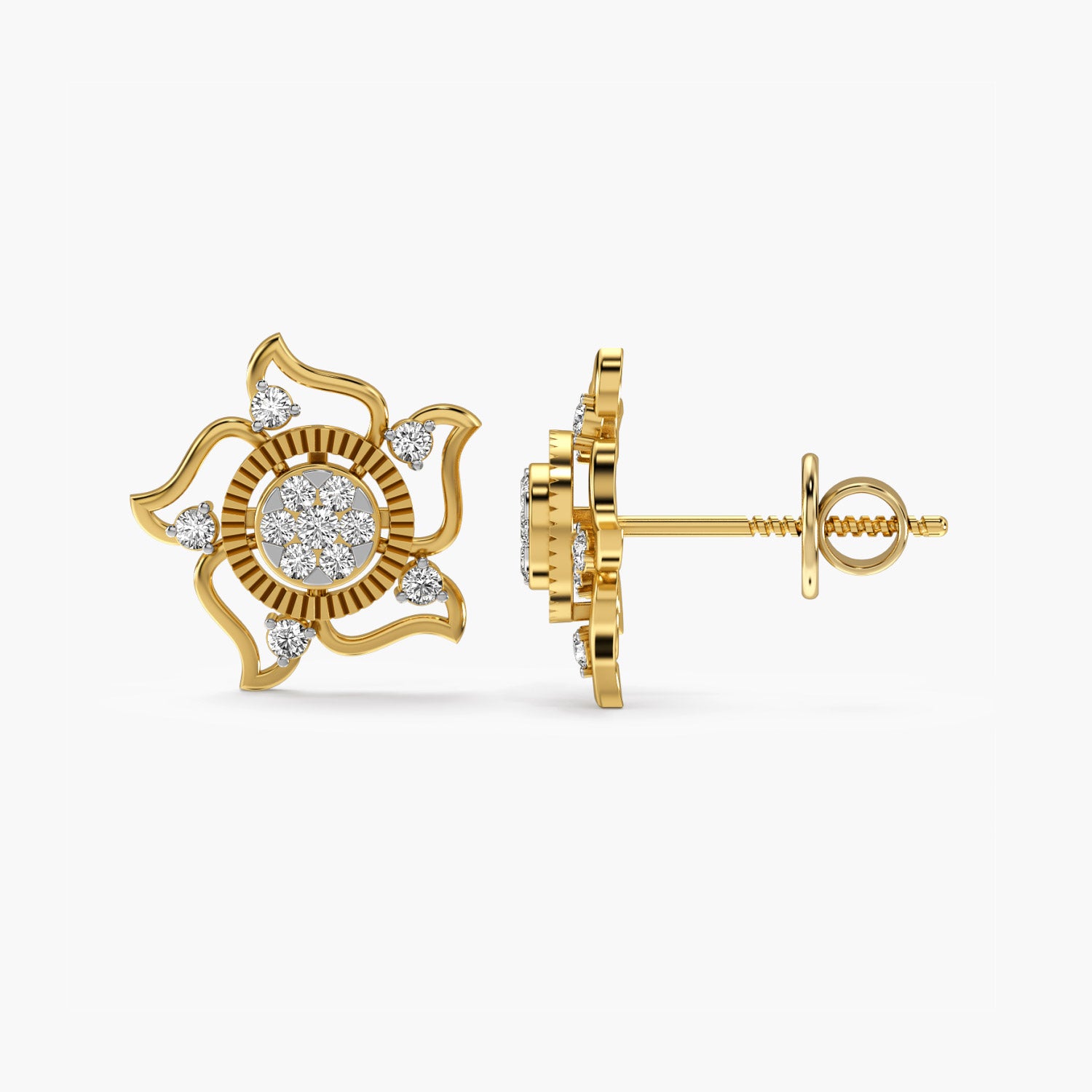 Lotus Bloom Lab-Grown Diamond Studs - Moena