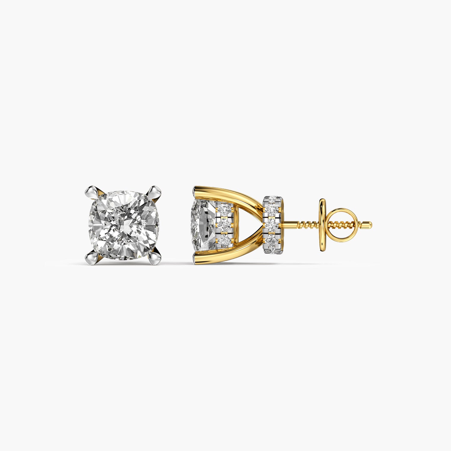 Cushion-Cut Solitaire Earrings