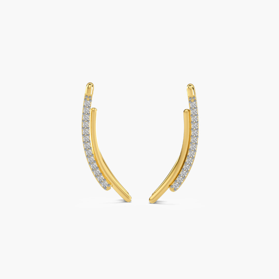 Sleek Radiance - Front View in Yellow Gold - Diamond Jewellery by Moena