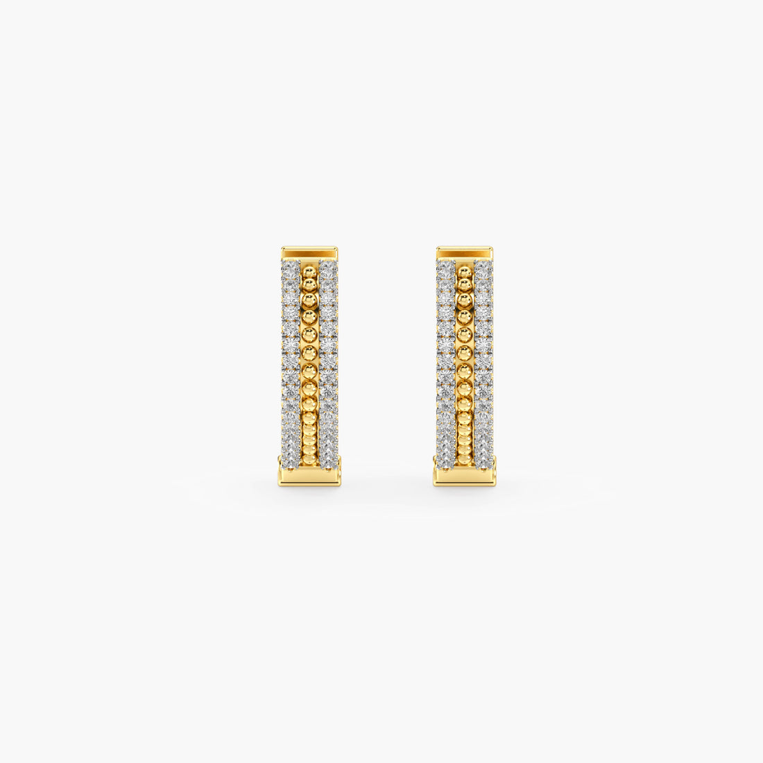 Shimmering Delight Hoops - Front View in Yellow Gold - Diamond Jewellery by Moena