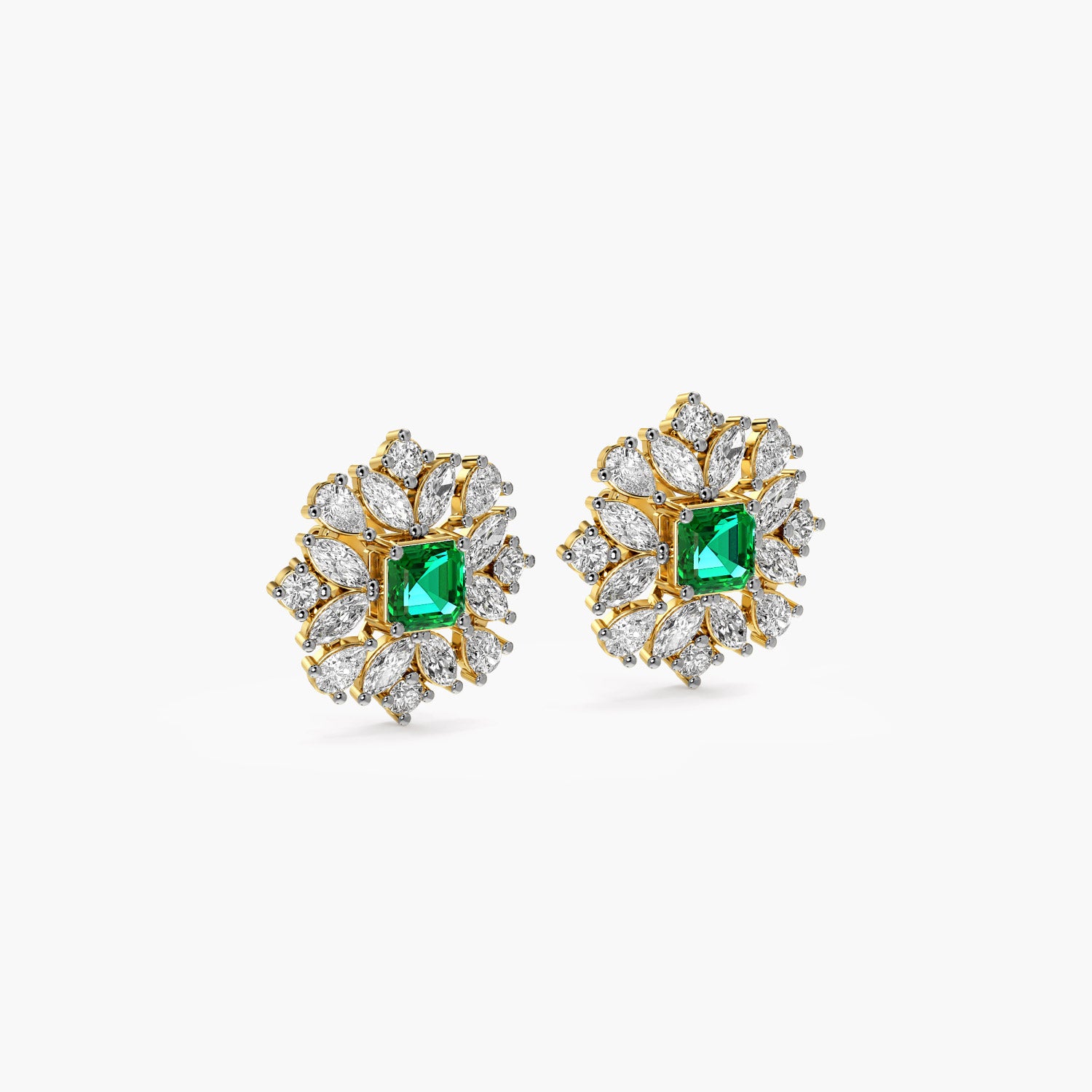 Green Bloom Stud Earrings