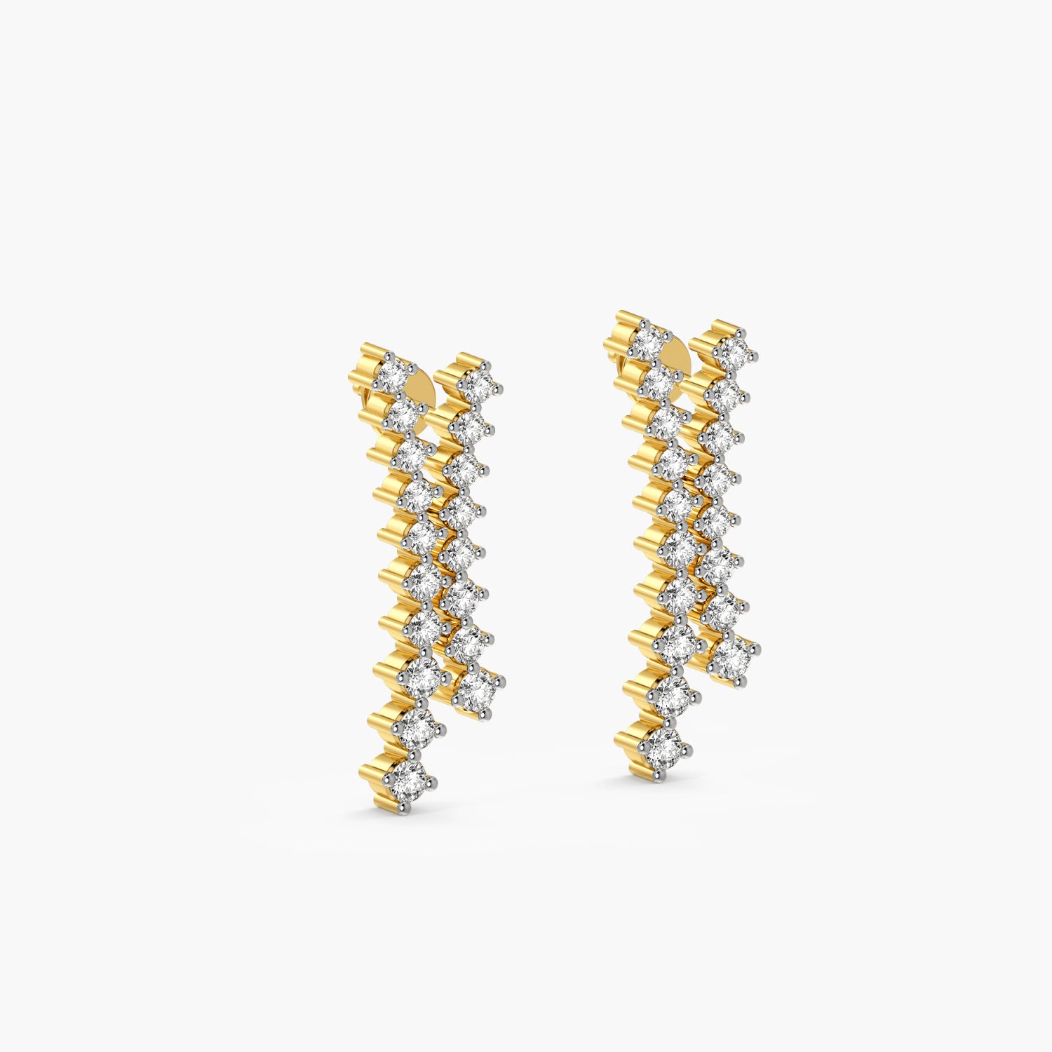 Twin Cascade Lab-Grown Diamond Earrings - Moena