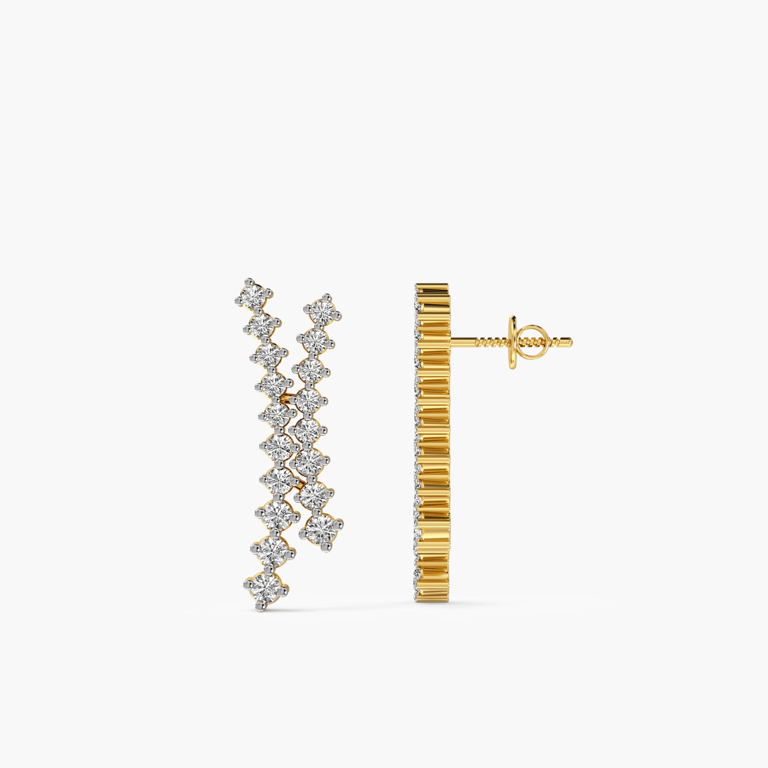 Twin Cascade Lab-Grown Diamond Earrings - Moena