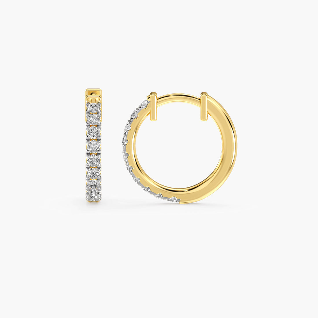 Luminous Harmony Hoops - Side View in Yellow Gold - Diamond Jewellery by Moena