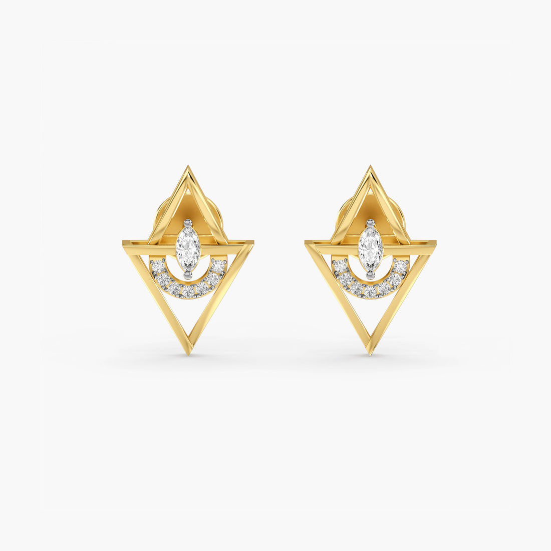 Prism Glow - Front View in Yellow Gold - Diamond Jewellery by Moena