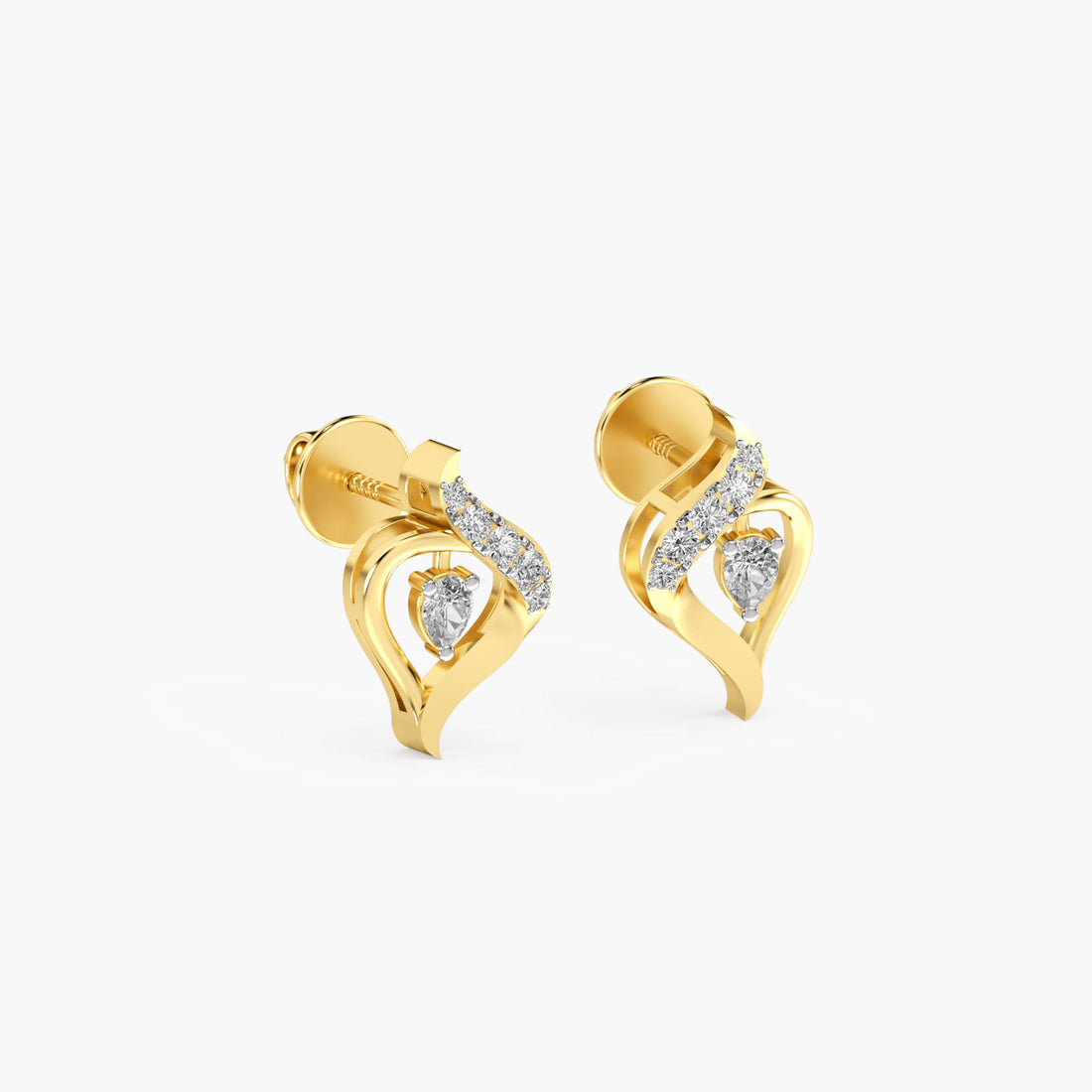 Heartfelt Sparkle - 3D View in Yellow Gold - Diamond Jewellery by Moena