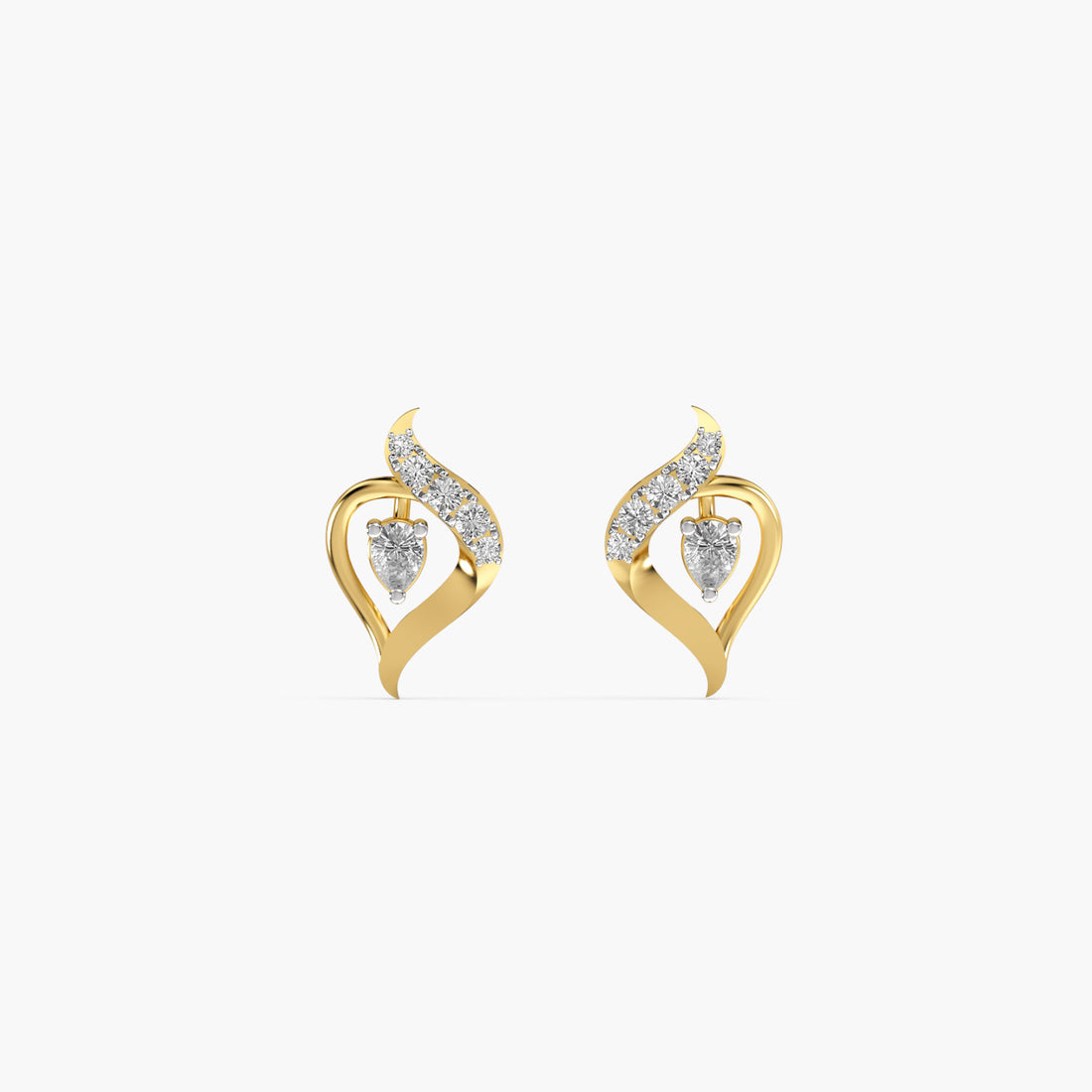 Heartfelt Sparkle - Front View in Yellow Gold - Diamond Jewellery by Moena