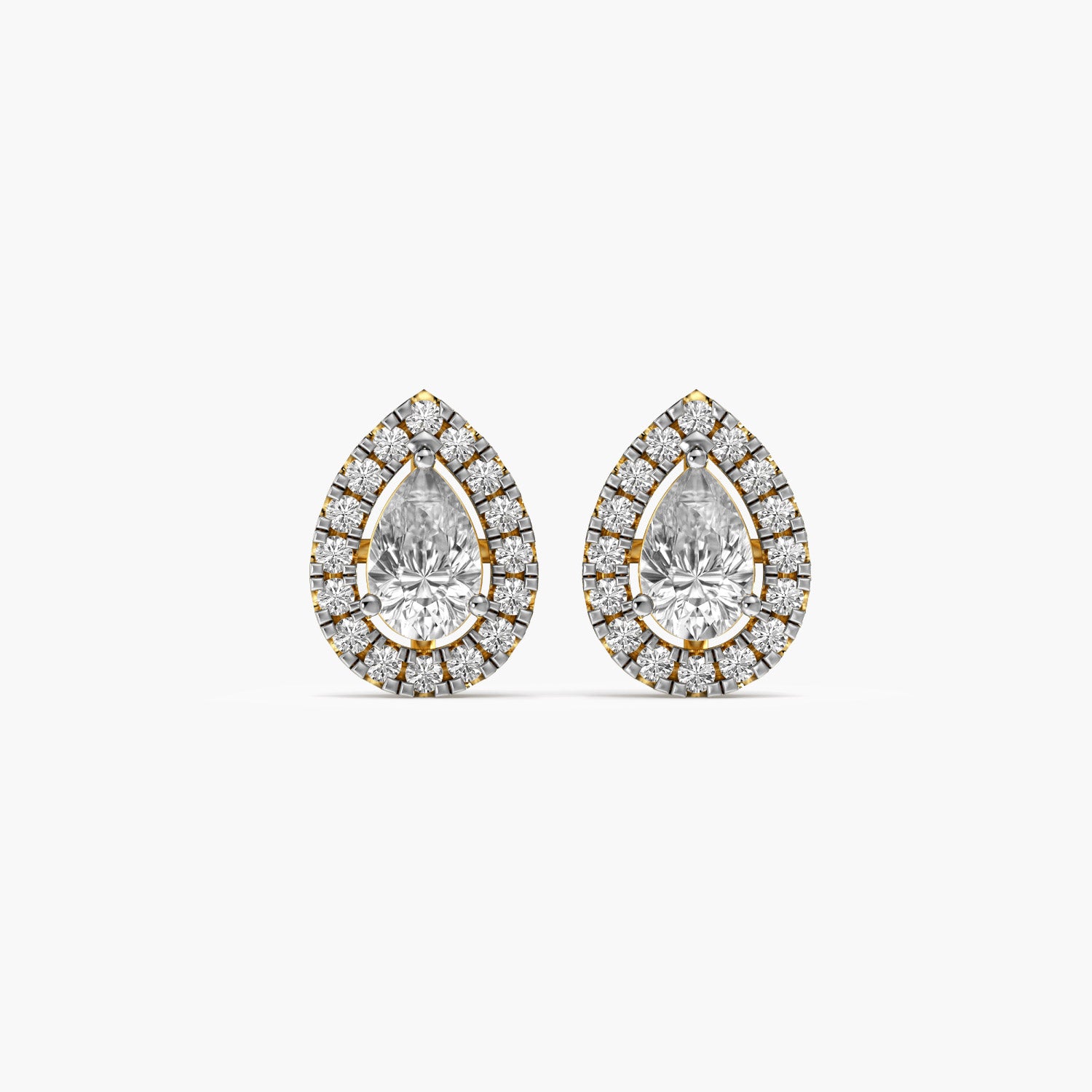 Pear Halo Stud Earrings