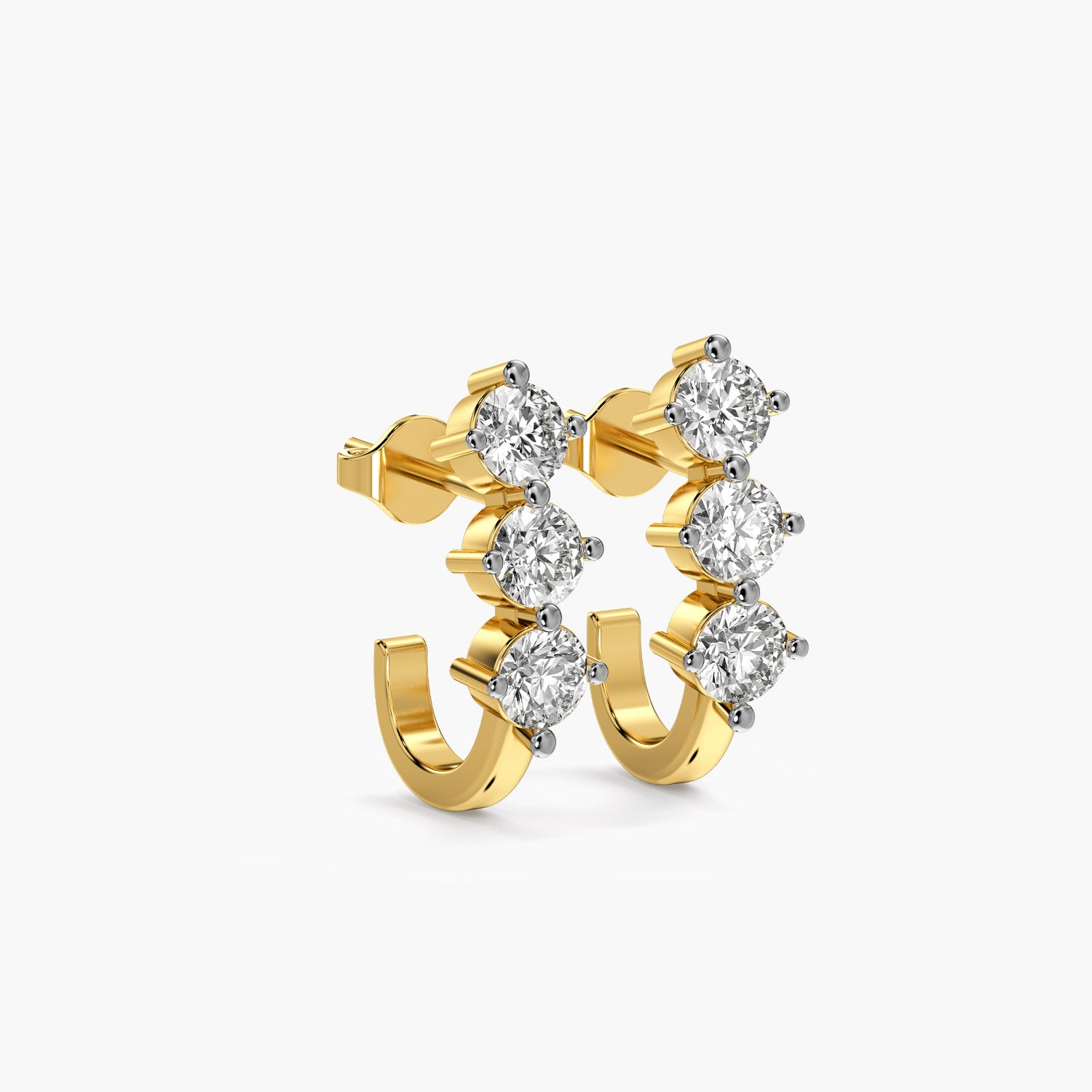 Triple Row Diamond Ear Climbers
