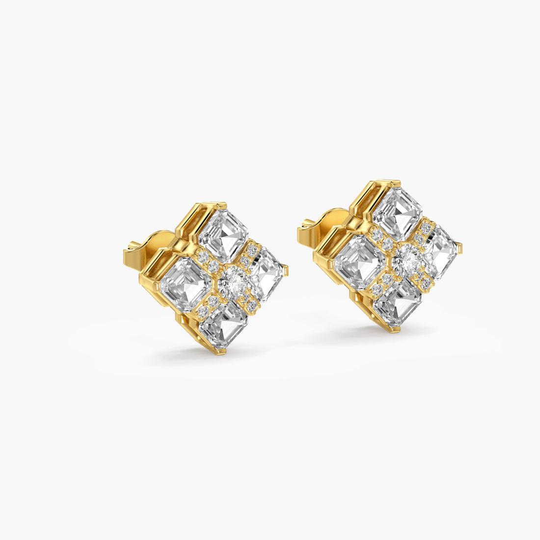 Crown Quilt - 3D View in Yellow Gold - Diamond Jewellery by Moena