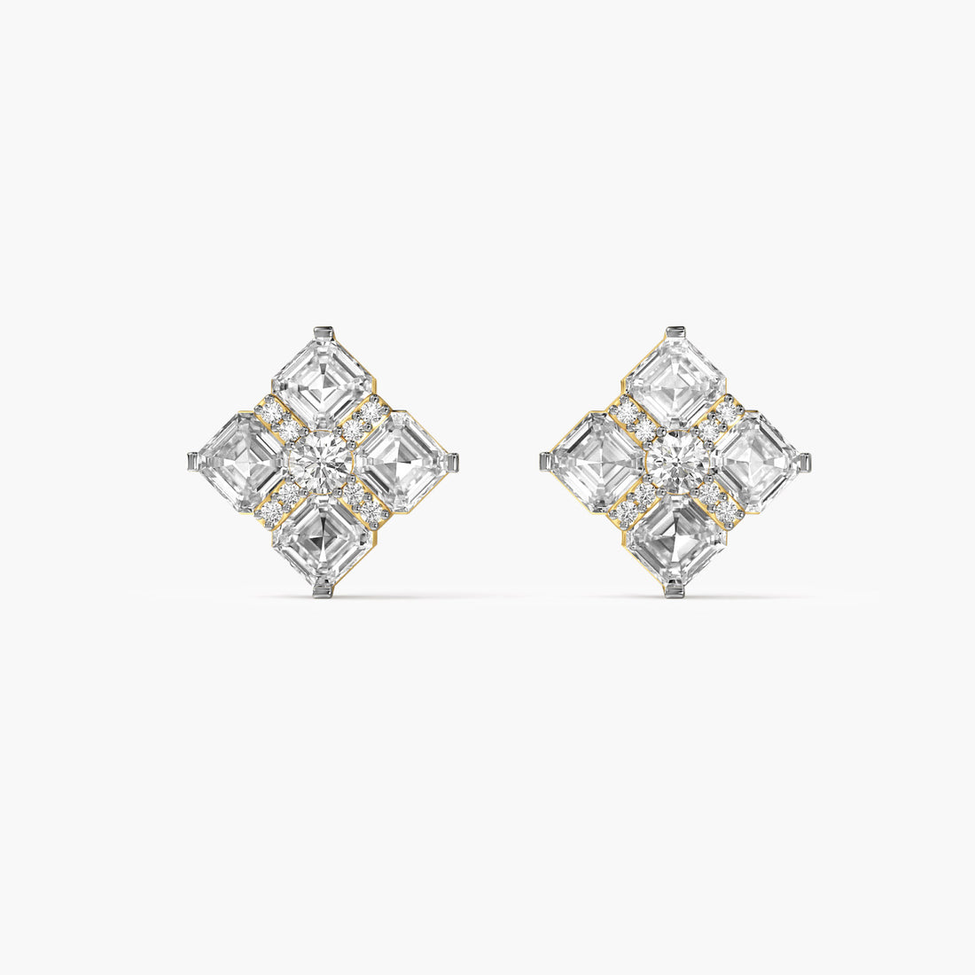 Crown Quilt - Front View in Yellow Gold - Diamond Jewellery by Moena