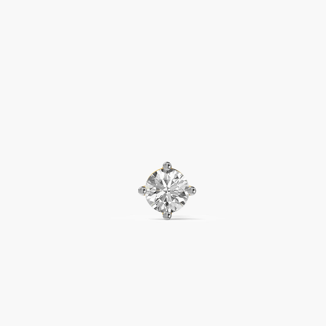 Classic Solitaire Diamond Stud - Front View in Yellow Gold - Diamond Stud by Moena