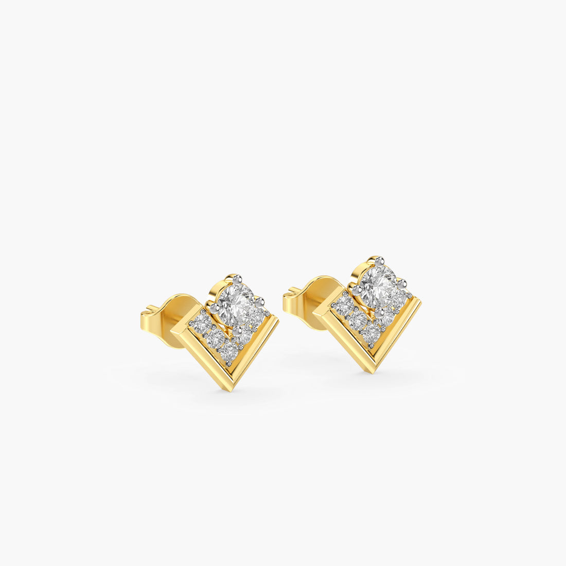 Inverted Glow - 3D View in Yellow Gold - Diamond Jewellery by Moena