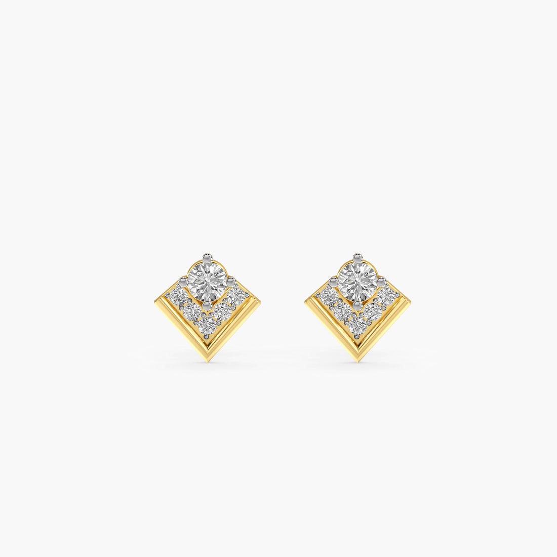 Inverted Glow - Front View in Yellow Gold - Diamond Jewellery by Moena