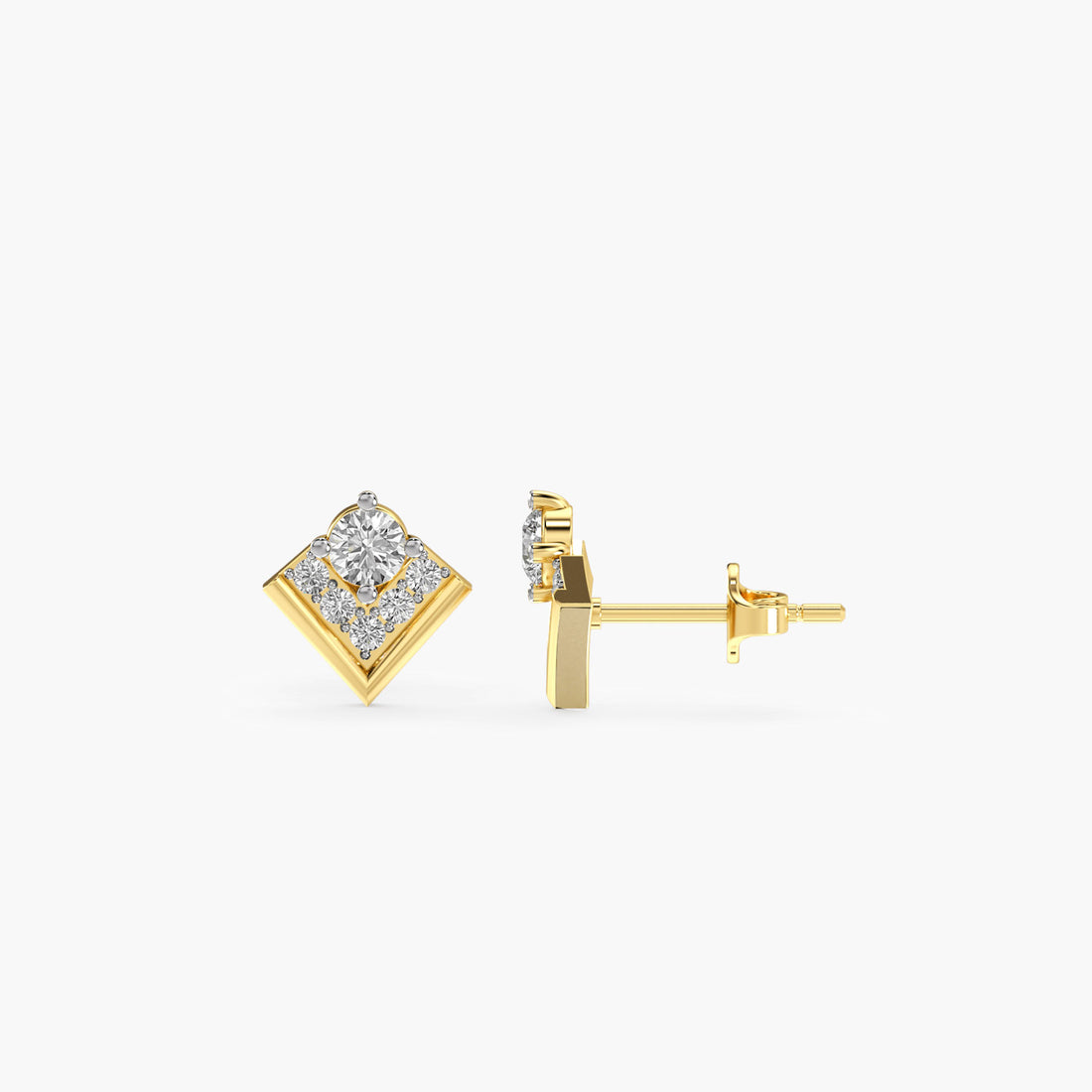 Inverted Glow - Side View in Yellow Gold - Diamond Jewellery by Moena