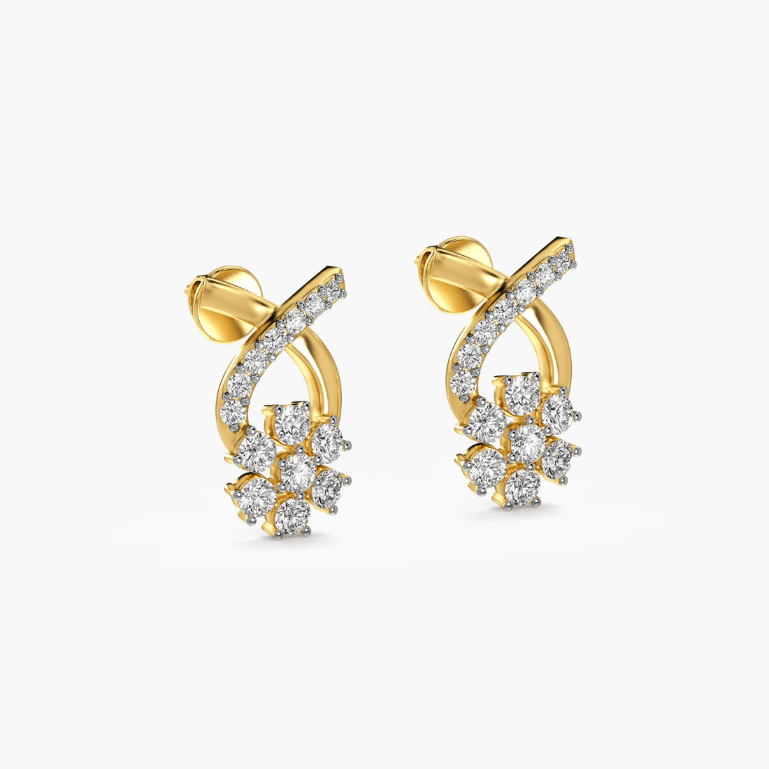 Bloom Knot - 3D View in Yellow Gold - Diamond Jewellery by Moena