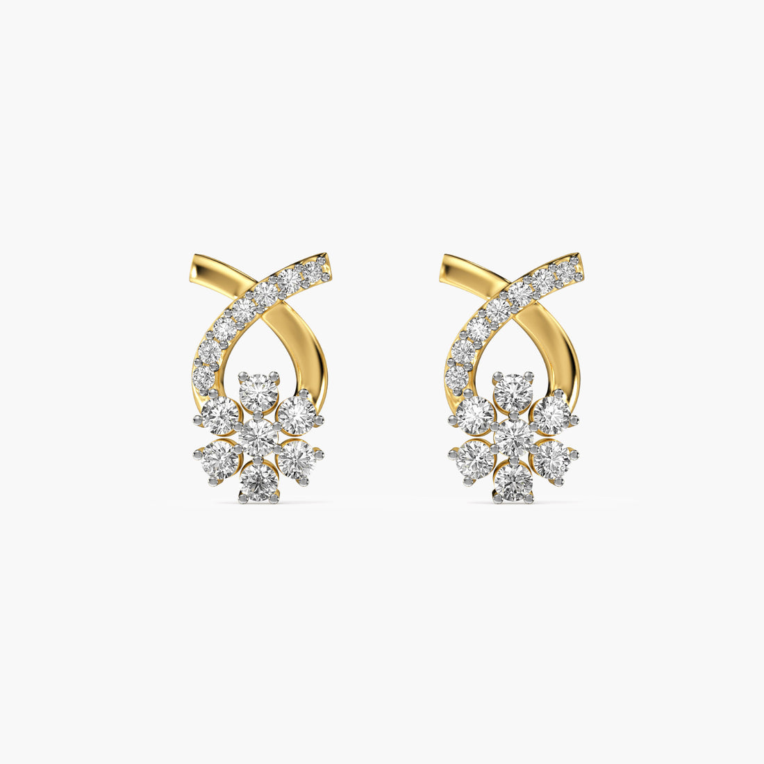 Bloom Knot - Front View in Yellow Gold - Diamond Jewellery by Moena