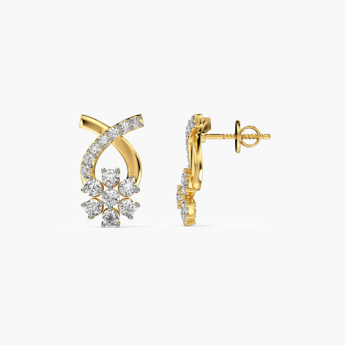 Bloom Knot - Side View in Yellow Gold - Diamond Jewellery by Moena
