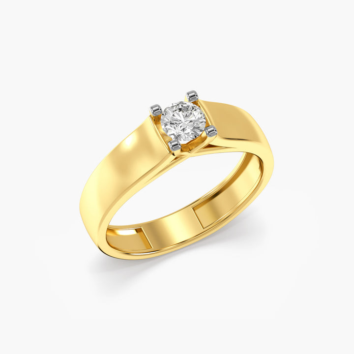 Imperial Crest Ring - 3D View in Yellow Gold - Diamond Ring by Moena