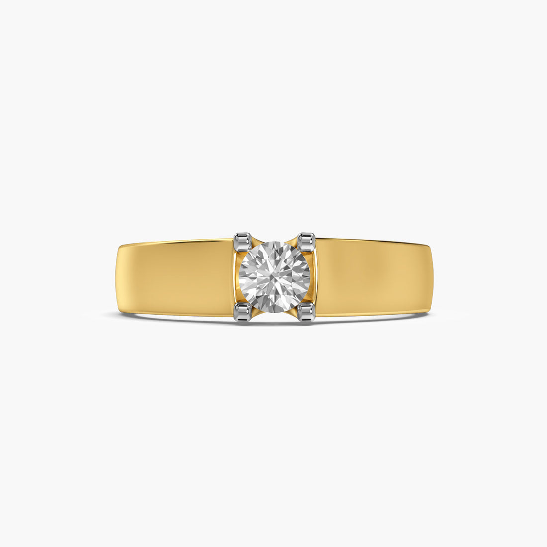 Imperial Crest Ring - Top View in Yellow Gold - Diamond Ring by Moena