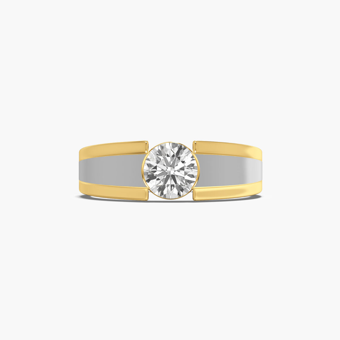 Sovereign Crest Ring - Top View in Yellow Gold - Diamond Ring by Moena