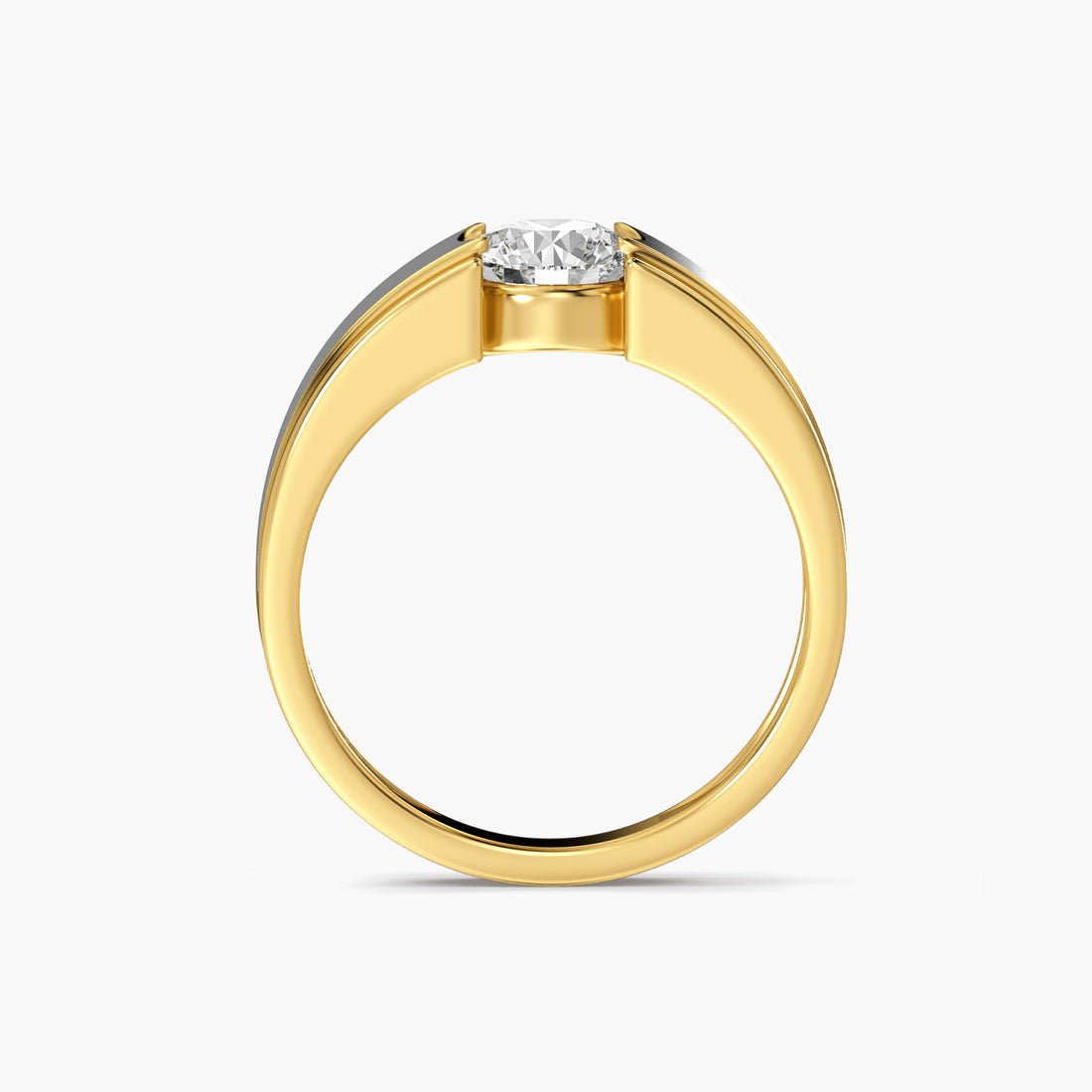 Sovereign Crest Ring - Front View in Yellow Gold - Diamond Ring by Moena