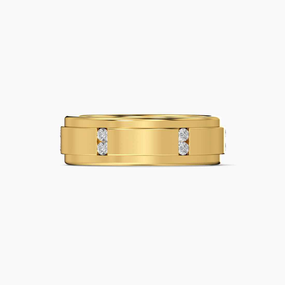 Valor Eternity Band - Top View in Yellow Gold - Diamond Ring by Moena