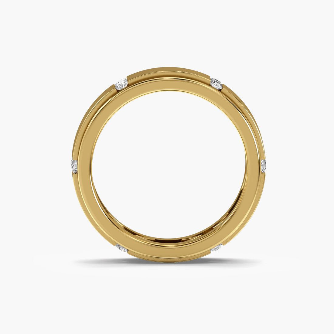 Valor Eternity Band - Front View in Yellow Gold - Diamond Ring by Moena