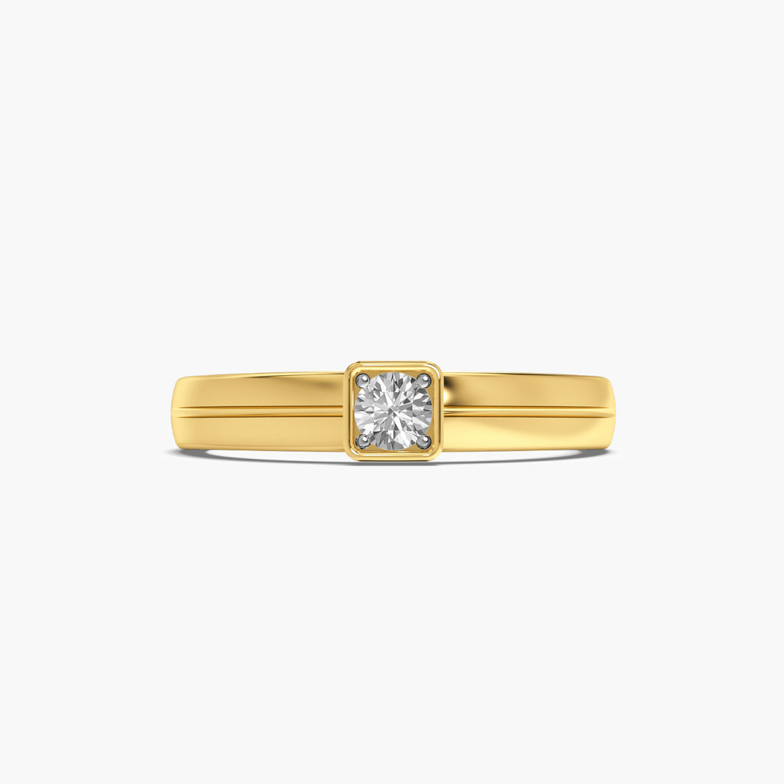 Prestige Square Ring - Top View in Yellow Gold - Diamond Ring by Moena