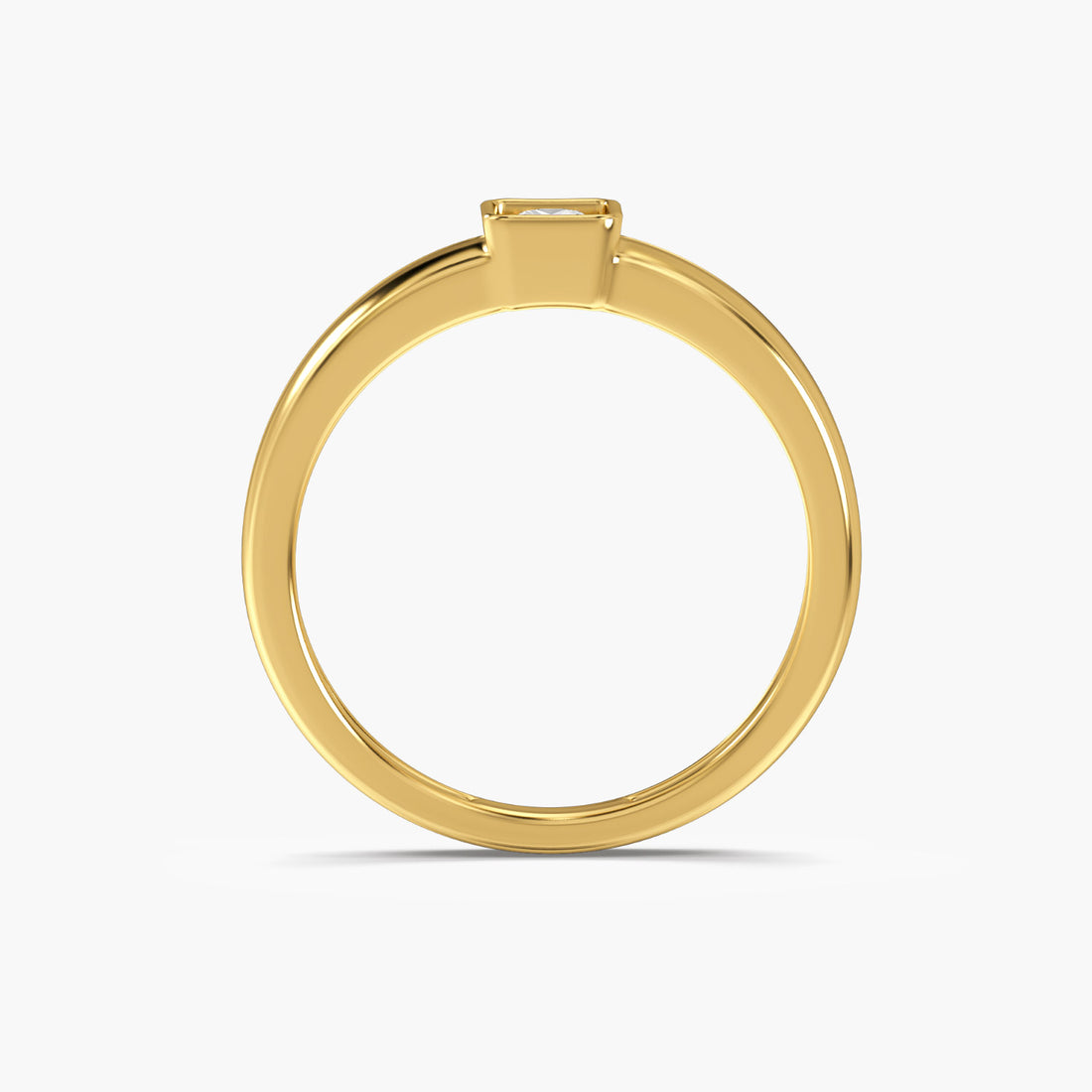 Prestige Square Ring - Front View in Yellow Gold - Diamond Ring by Moena