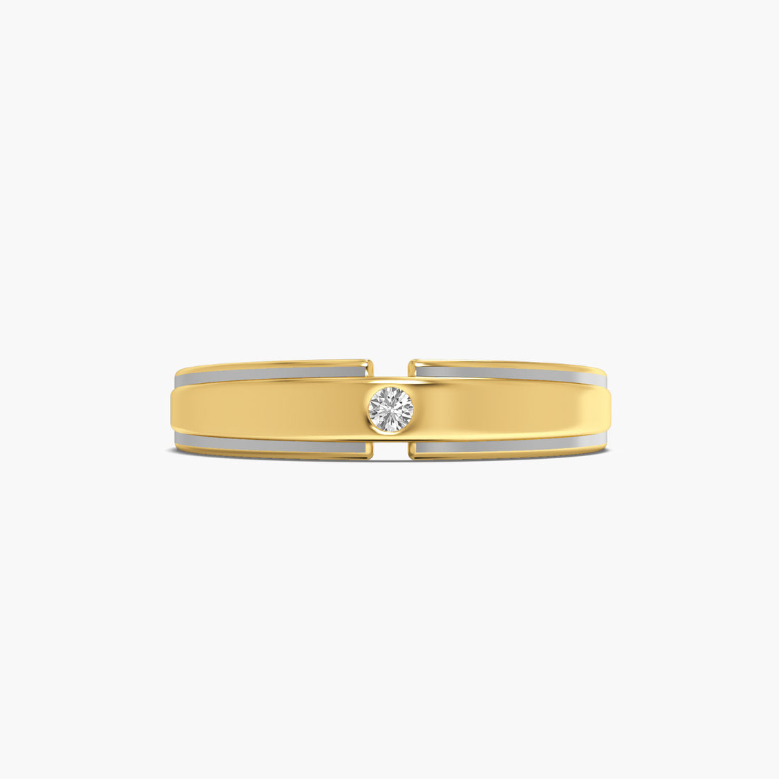 Titanium Edge Band - Top View in Yellow Gold - Diamond Ring by Moena