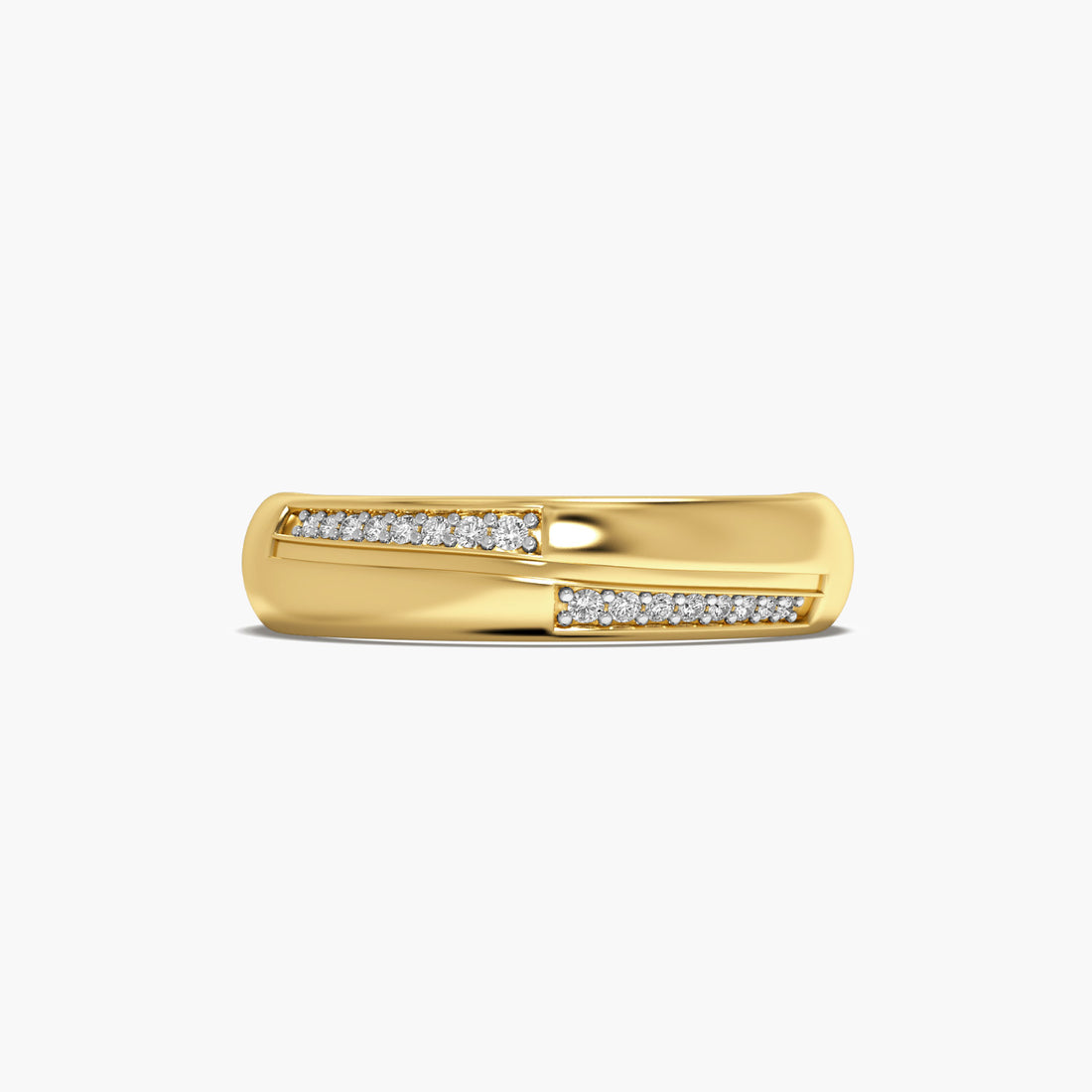 Infinity Groove Band - Top View in Yellow Gold - Diamond Ring by Moena