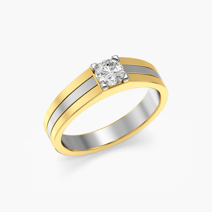 Dual Essence Ring - 3D View in Yellow Gold - Diamond Ring by Moena