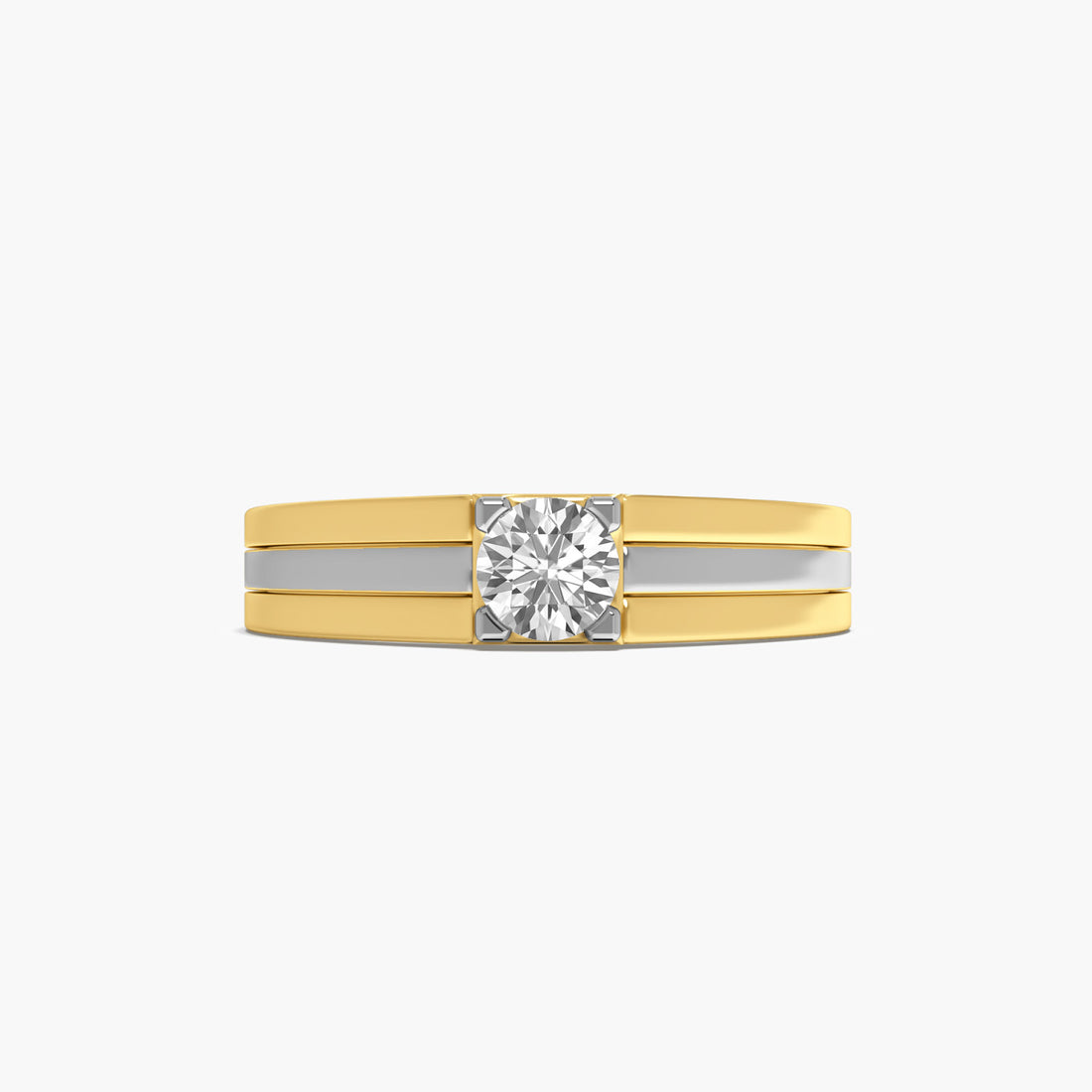 Dual Essence Ring - Top View in Yellow Gold - Diamond Ring by Moena