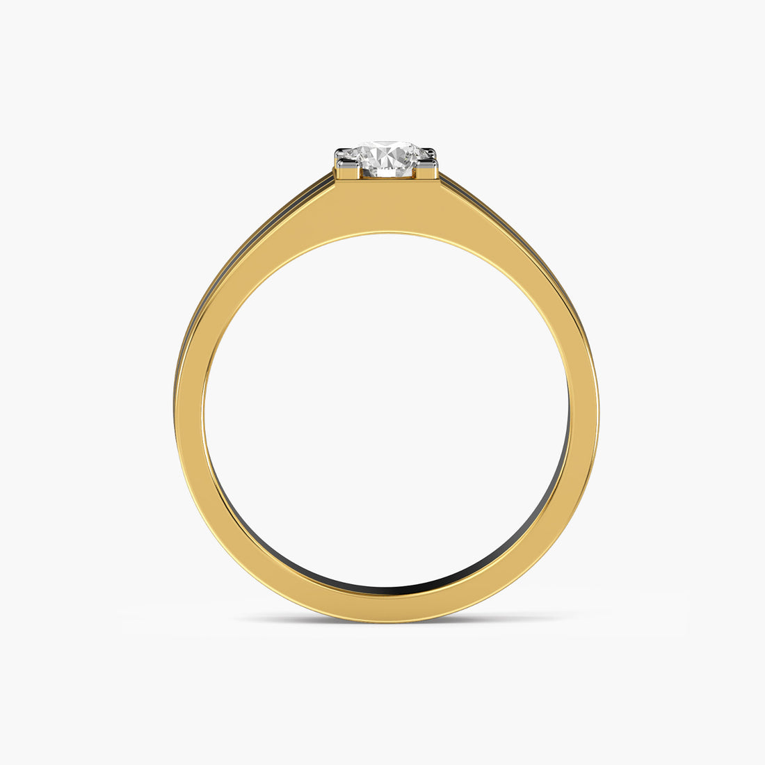 Dual Essence Ring - Front View in Yellow Gold - Diamond Ring by Moena