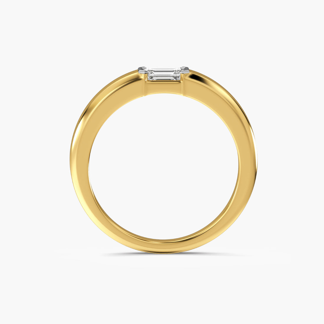 Emerald Grace Band - Front View in Yellow Gold - Emerald Diamond Ring by Moena