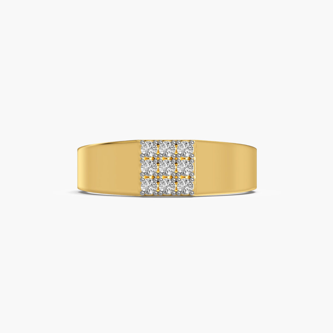 Royal Grid Ring - Top View in Yellow Gold - Diamond Ring by Moena