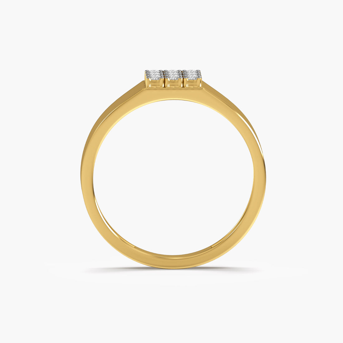 Royal Grid Ring - Front View in Yellow Gold - Diamond Ring by Moena