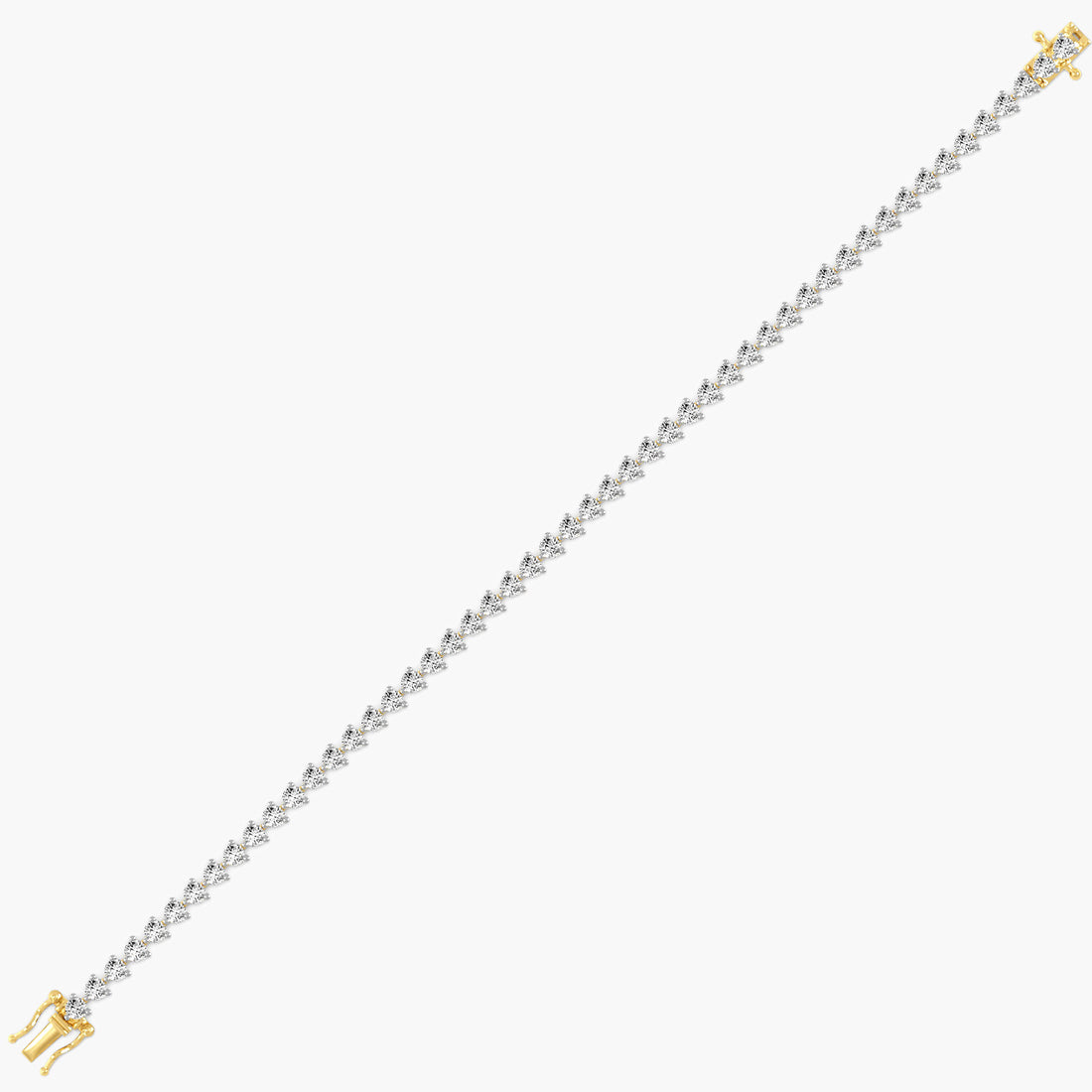 Classic 0.07 ct Round Diamond Tennis Bracelet - Side View in Yellow Gold - Round Diamond Bracelet by Moena