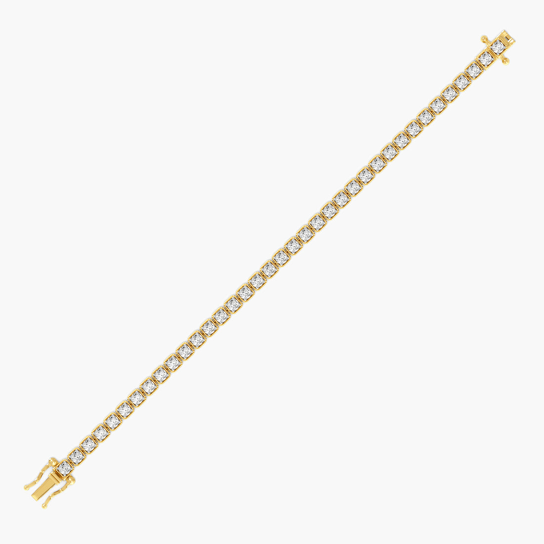 0.05 ct Sculpted Spark Tennis Bracelet - Side View in Yellow Gold - Diamond Bracelet by Moena